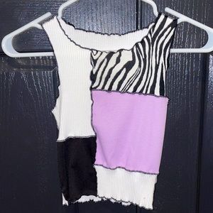 multi style cropped tank top
